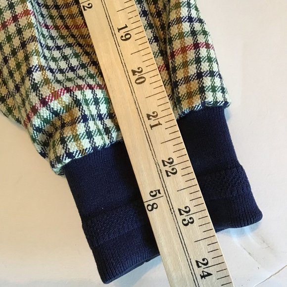 men’s plaid bomber harrington jacket L academia golf retro zippered lined tan - Picture 11 of 13